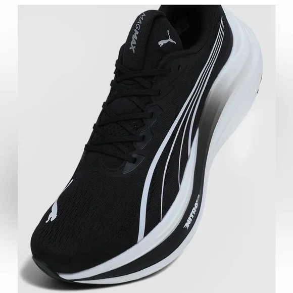 PUMA MagMax Nitro Running Shoes Sport NITROFOAM Black White  men’s Size 11.5
