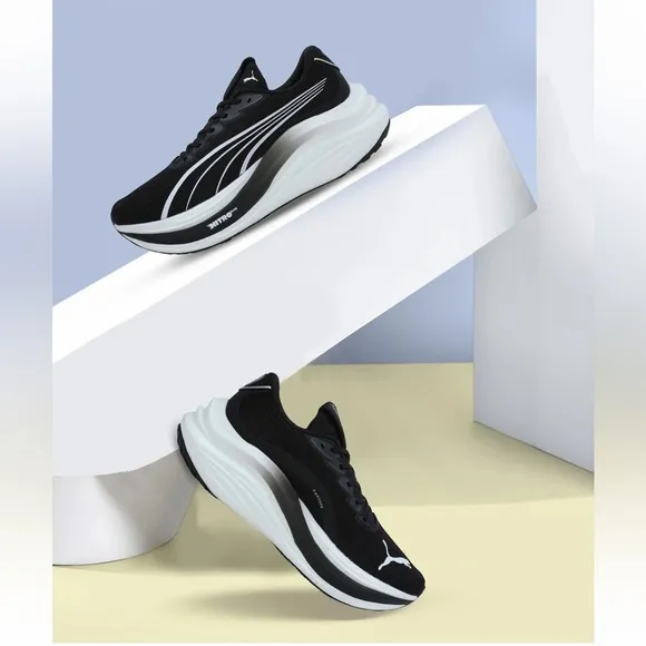 PUMA MagMax Nitro Running Shoes Sport NITROFOAM Black White  men’s Size 11.5