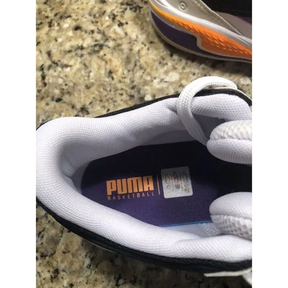 Puma Men's Court Rider basketball shoes white orange purple black size 10.5 EUC