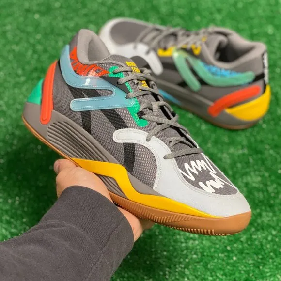 Puma TRC Blaze Court Mens Basketball Shoes Gray Multi 378961-01 NEW Multi Sz