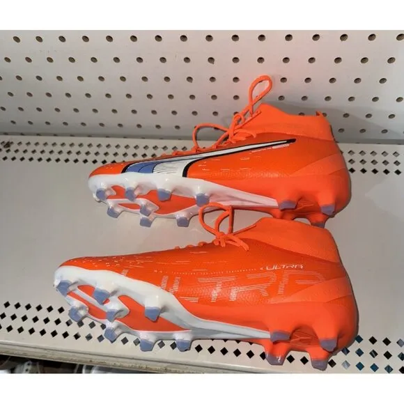 PUMA Ultra Pro FG AG Mens Soccer Cleats Size 9 Orange Blue White Black