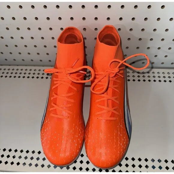 PUMA Ultra Pro FG AG Mens Soccer Cleats Size 9 Orange Blue White Black