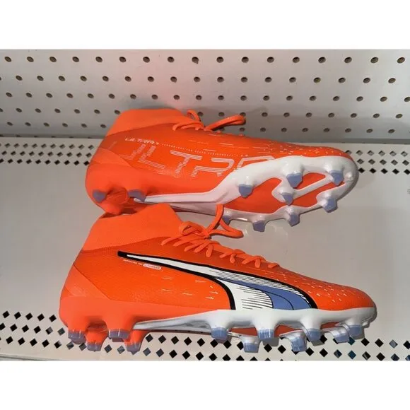 PUMA Ultra Pro FG AG Mens Soccer Cleats Size 9 Orange Blue White Black