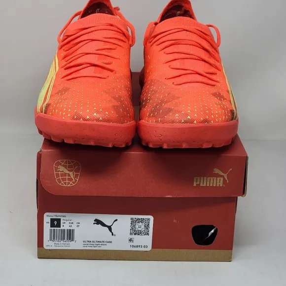 Puma Ultra Ultimate Cage Lace-Up Red Synthetic Mens Size 9 Soccer 106893 03
