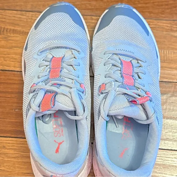 Puma Women Sz 7.5 Twitch Runner Shoes Trail Camo Sneakers Blue 378041-01 Running