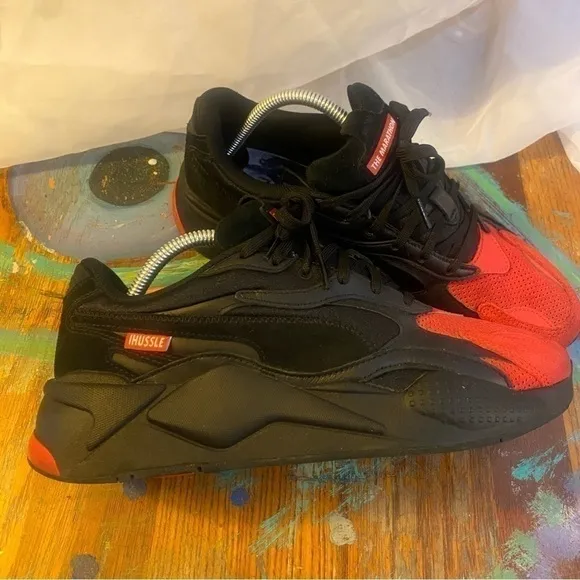 Puma X TMC RS-X3 10th Anniversary Low Mens Shoes Black Red 386515-01 Size 9