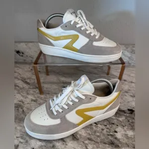 Rag &amp; Bone Off-White &amp; Gray Retro Court Sneaker New without box Sz 41/11