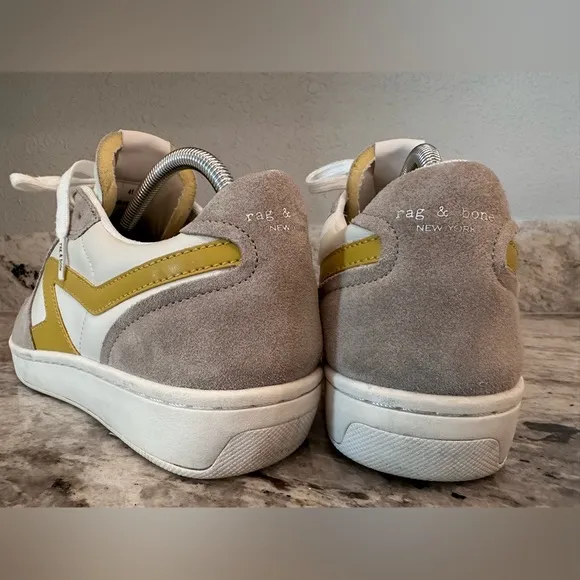 Rag &amp; Bone Off-White &amp; Gray Retro Court Sneaker New without box Sz 41/11