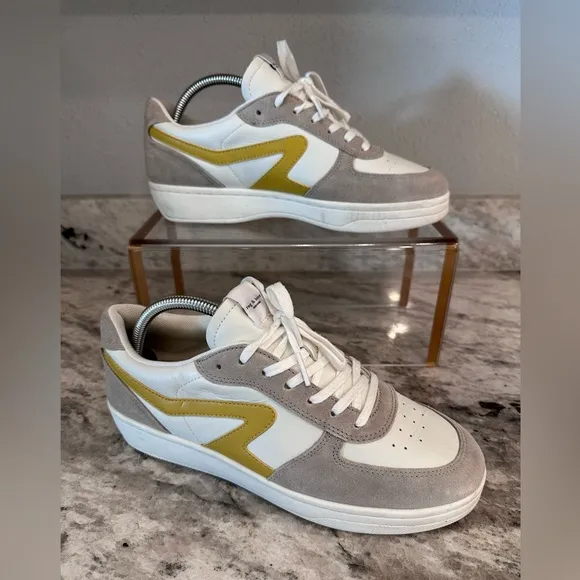 Rag &amp; Bone Off-White &amp; Gray Retro Court Sneaker New without box Sz 41/11