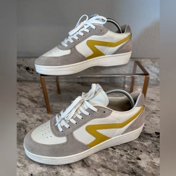 Rag &amp; Bone Off-White &amp; Gray Retro Court Sneaker New without box Sz 41/11