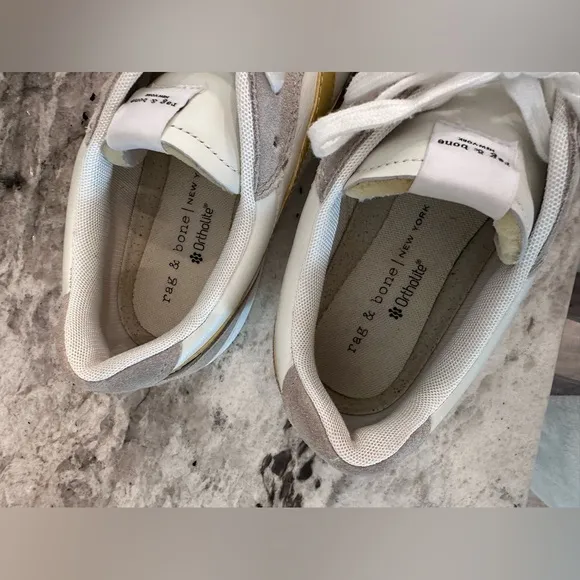 Rag &amp; Bone Off-White &amp; Gray Retro Court Sneaker New without box Sz 41/11