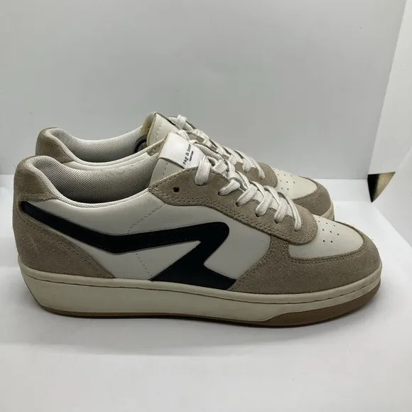 Rag and Bone Retro Court Womens Size 38EU  7.5US Shoes Beige Black Dove Sneakers