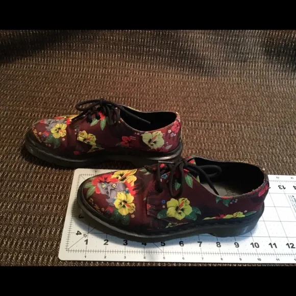 Rare Auth Dr. Martens Floral Flower Sneakers Shoes
