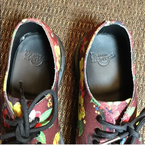 Rare Auth Dr. Martens Floral Flower Sneakers Shoes