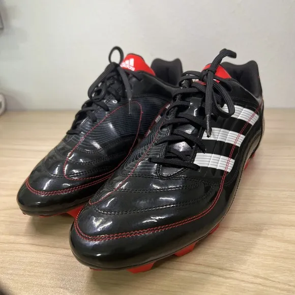 Rare Mens 11.5 Adidas Soccer Shoes Cleats Black Red G16032 Predito TRX FG 2009