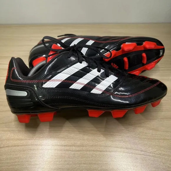 Rare Mens 11.5 Adidas Soccer Shoes Cleats Black Red G16032 Predito TRX FG 2009