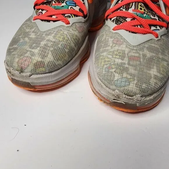 RARE Nike LeBron 19 XIX Fast Food Grey Orange Basketball Mens Size 11
