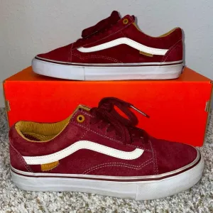 RARE VANS OLD SKOOL '92 PRO KYLE WALKER Burgundy Suede Mens Size 8.5