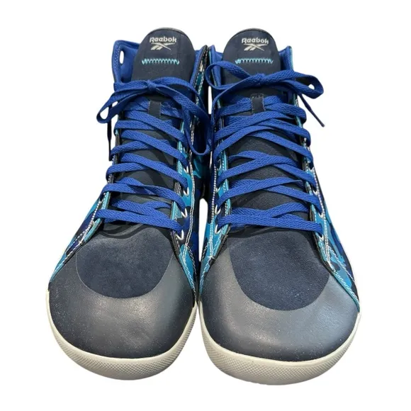 Reebok Power Lite Mid Blue FW1196 Men's Blue Camo Sneakers 13