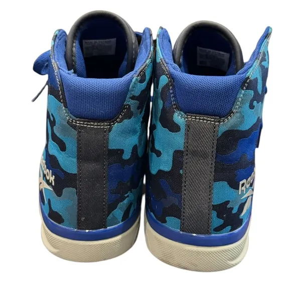 Reebok Power Lite Mid Blue FW1196 Men's Blue Camo Sneakers 13