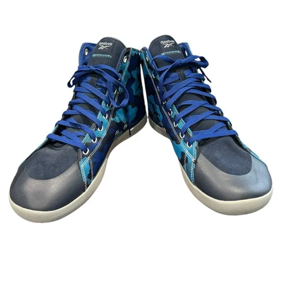 Reebok Power Lite Mid Blue FW1196 Men's Blue Camo Sneakers 13
