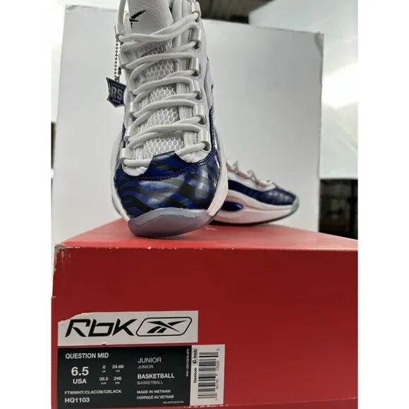 Reebok Question Mid Panini Tiger Prizm Mens Basketball Shoes Size 6.5 HQ1097 NWB
