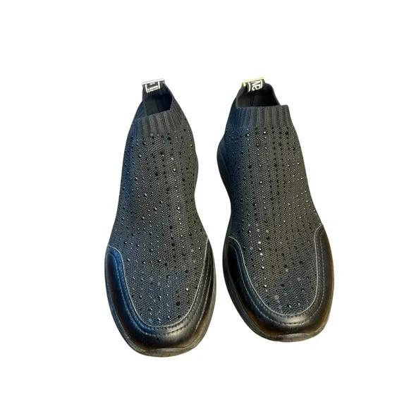 Roberto Cavalli‎ Sport Black Gym Rhinestone Sock Sneakers - Women's Size 6.5