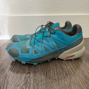 Salomon Mens Speedcross 5 Trail Running Shoes Blue Aqua Teal Size 9.5 Outdoors