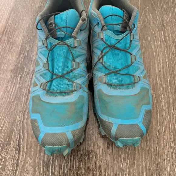 Salomon Mens Speedcross 5 Trail Running Shoes Blue Aqua Teal Size 9.5 Outdoors