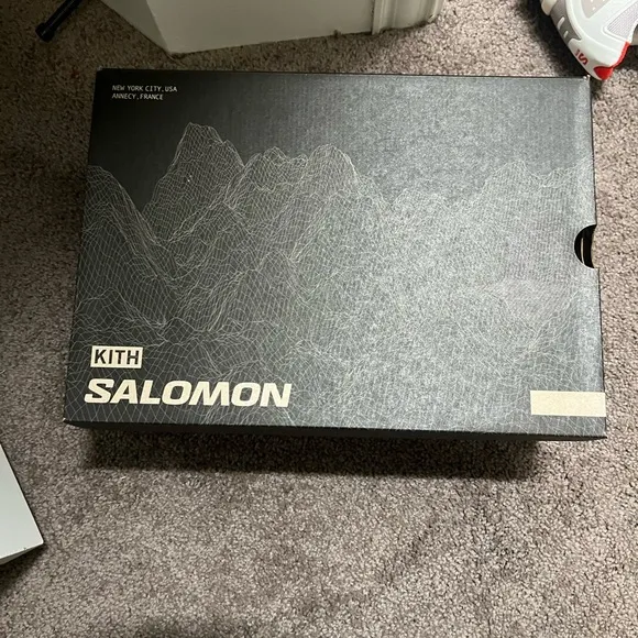Salomon White and Red Trail Running Shoes