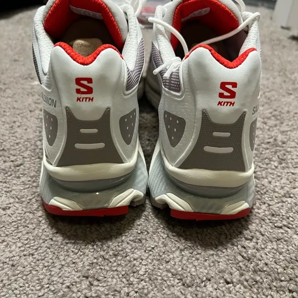 Salomon White and Red Trail Running Shoes
