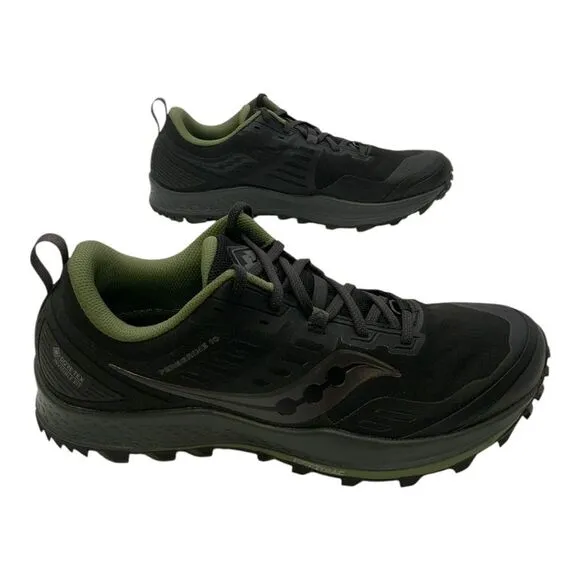 Saucony Peregrine 10 GTX Trail Running Shoe Black/Pine US Men's 11