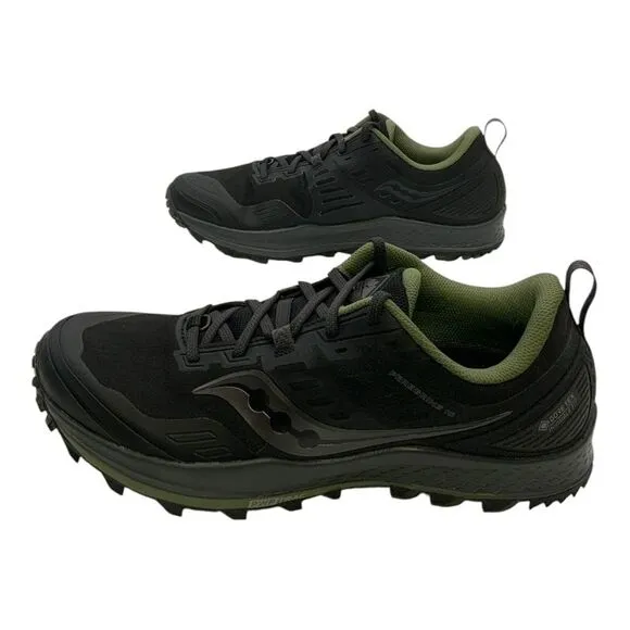 Saucony Peregrine 10 GTX Trail Running Shoe Black/Pine US Men's 11