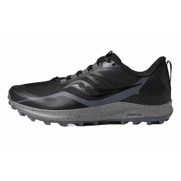 Saucony Peregrine Trail Hiking Run Shoes Black Charcoal Mens 13 Fast Ship