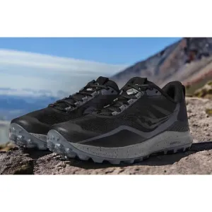 Saucony Peregrine Trail Hiking Run Shoes Black Charcoal Mens 13 Fast Ship