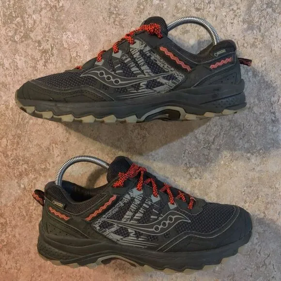 Saucony Womens 9.5 Shoes Gore Tex Grid Excursion TR12 Black Outdoor Trail Hiking