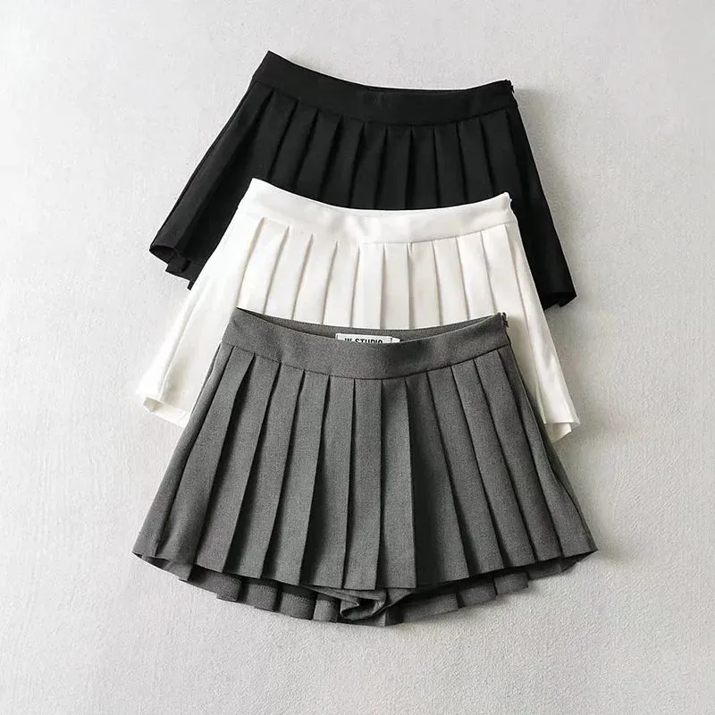 Sexy High Waist Pleated Mini Skirt for Women