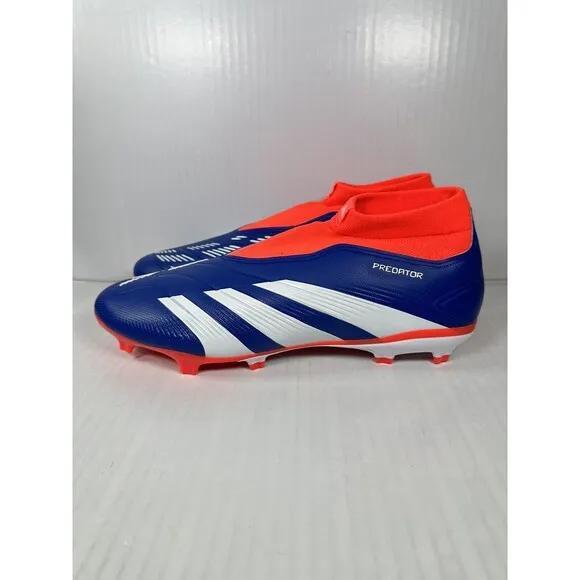 Size 10.5 Adidas Mens Predator League LL Fg Laceless IF6333 Soccer Cleats Blue