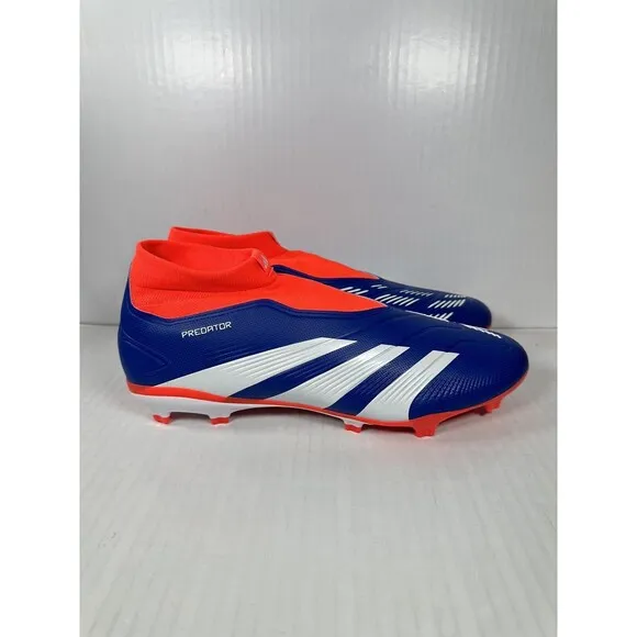 Size 10.5 Adidas Mens Predator League LL Fg Laceless IF6333 Soccer Cleats Blue