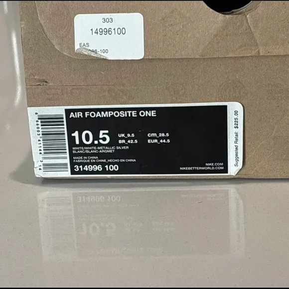 Size 10.5 - Nike Air Foamposite One White-Out