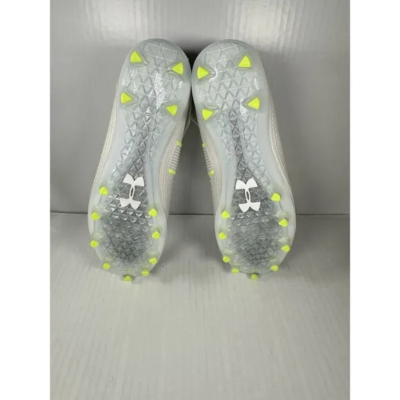 Size 11 Mens Under Armour Highlight MC Football Cleats White/Silver NEW