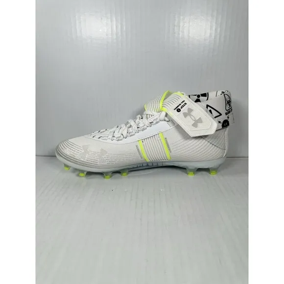 Size 11 Mens Under Armour Highlight MC Football Cleats White/Silver NEW