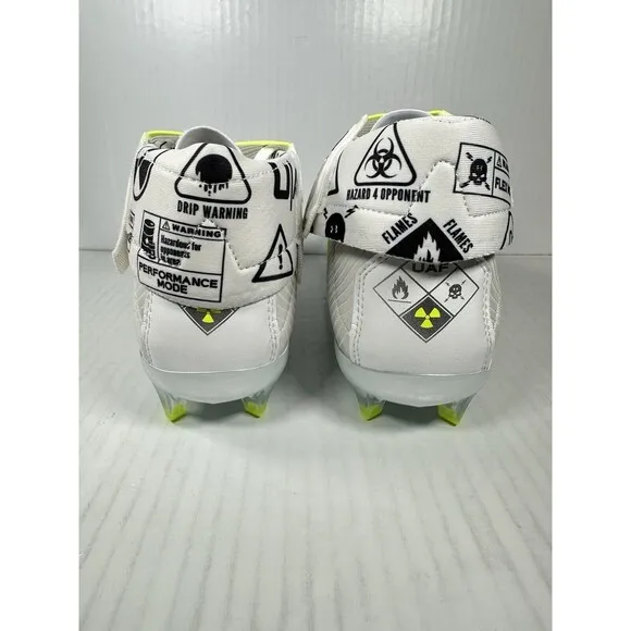 Size 11 Mens Under Armour Highlight MC Football Cleats White/Silver NEW