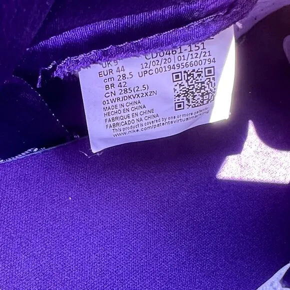 Size 11.5 - Wmns Nike Air Jordan 1 High OG Court Purple Women's Shoes Ships Now