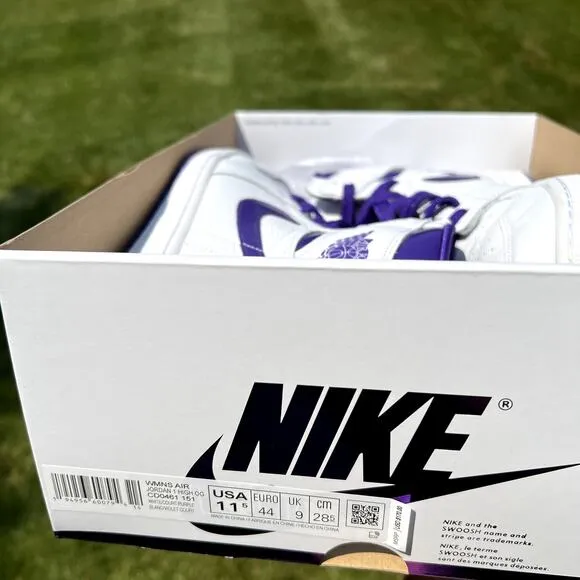 Size 11.5 - Wmns Nike Air Jordan 1 High OG Court Purple Women's Shoes Ships Now