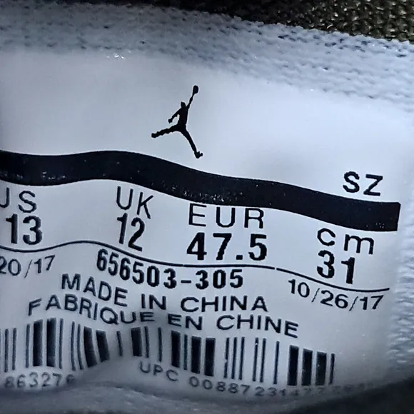 Size - 13 Jordan Future Olive Canvas - 656503-305