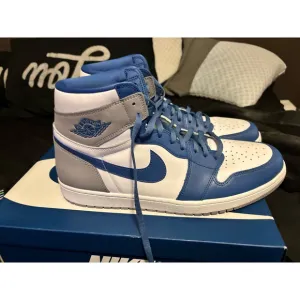 Size 16 Men's Nike Air Jordan 1 High Sneakers Blue White