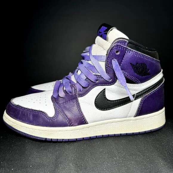 Size 6.5 - Nike Air Jordan 1 Retro High OG GS Court Purple 2.0 Men's Shoes