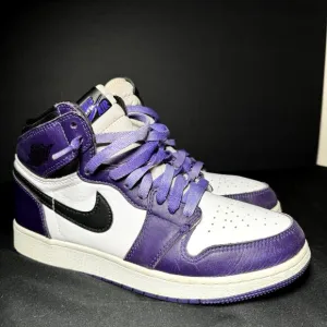 Size 6.5 - Nike Air Jordan 1 Retro High OG GS Court Purple 2.0 Men's Shoes