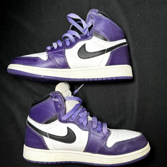 Size 6.5 - Nike Air Jordan 1 Retro High OG GS Court Purple 2.0 Men's Shoes